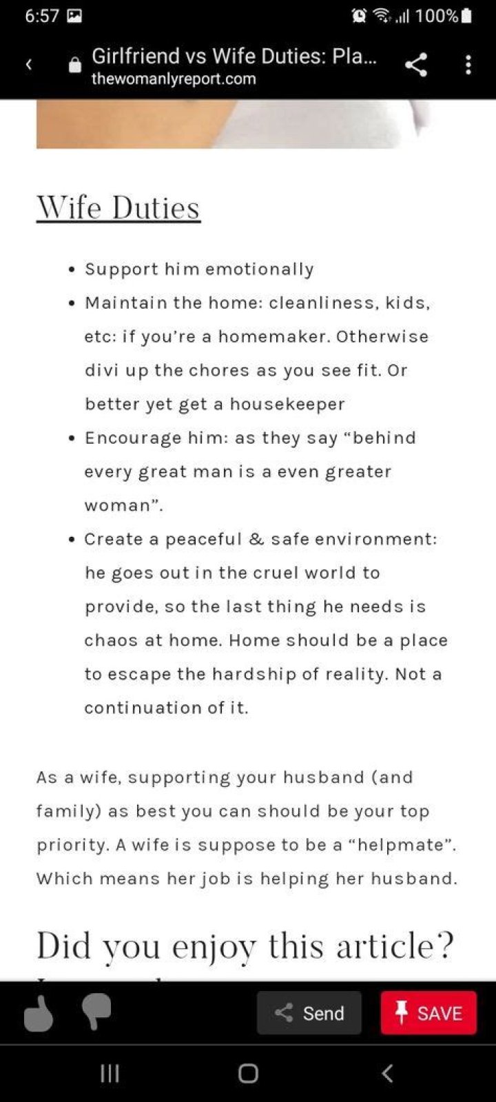 Don't Do Wife Duties For Girlfriend Prices