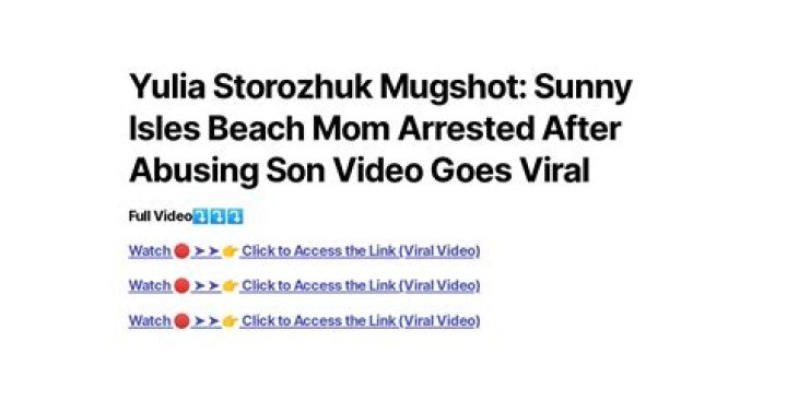  Yulia Storozhuk Mugshot: Sunny Isles Beach Mom Arrested After Abusing Son Video Goes Viral	